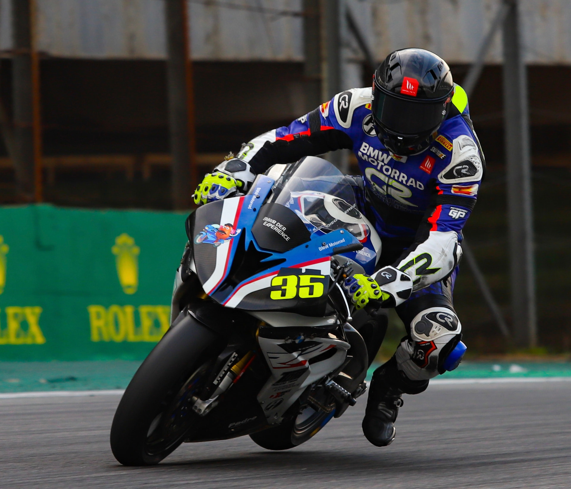 BMW Motorrad superbike hard on the brakes